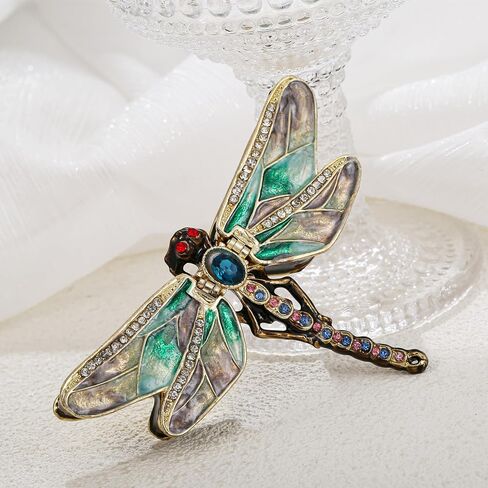 Hand Painted Enamel Hinged Trinket Box, Unique Mini Ring Necklace Jewelry Organizer, Classical Antique Bejeweled Storage, Figurine Collectible Keepsake Home Decor (Hummingbird on Box) in Saudi Arabia