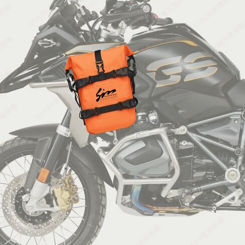 حقيبة سرج دراجة نارية 8L/10L/12L أسود PVC مقاوم للماء حقيبة دراجة نارية مع حزام قابل للتعديل in Kuwait