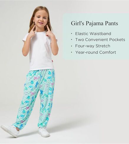 Bamboo Viscose Girls Pajama Pants Soft and Comfy Lounge Pajama Bottoms with Pockets in Saudi Arabia