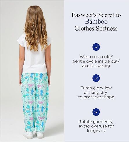 Bamboo Viscose Girls Pajama Pants Soft and Comfy Lounge Pajama Bottoms with Pockets in Saudi Arabia
