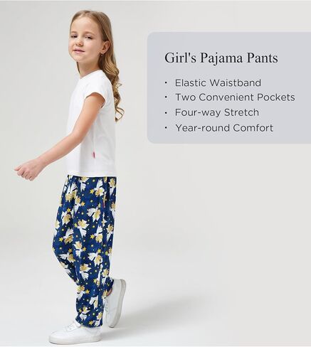 Bamboo Viscose Girls Pajama Pants Soft and Comfy Lounge Pajama Bottoms with Pockets in Saudi Arabia