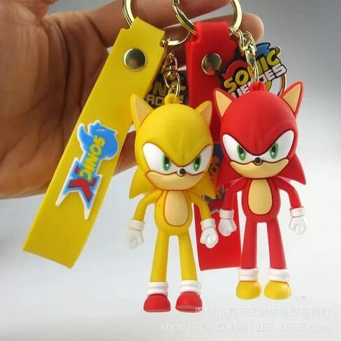 Sonic Keychain Kawaii Mini Figure Series Superhero Comic Book Character Movie Blue & White The hedgehog Shadow in Saudi Arabia