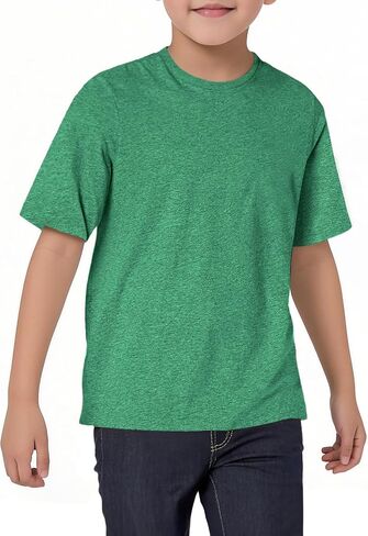 Boys Short Sleeve Shirts Kids Summer Crewneck T-Shirt Casual Tops Tees 5-14 Years in Kuwait