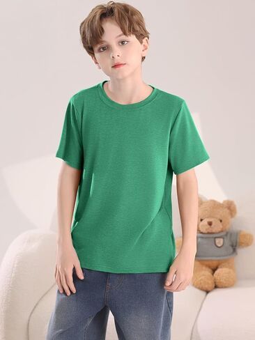 Boys Short Sleeve Shirts Kids Summer Crewneck T-Shirt Casual Tops Tees 5-14 Years in Kuwait