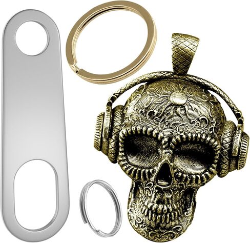 Motorcycle Guardian Luck Bell Rock Skull Biker Gremlin Bell Car Key Chain Ring Accessories with Motorcycle Bell Hanger in Kuwait