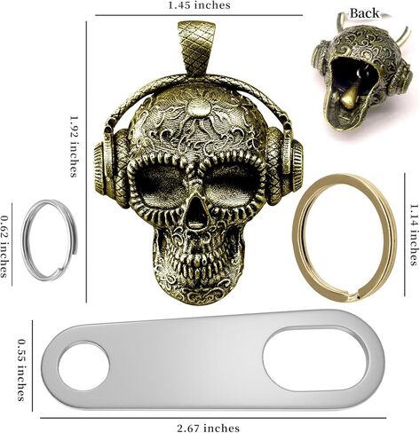 Motorcycle Guardian Luck Bell Rock Skull Biker Gremlin Bell Car Key Chain Ring Accessories with Motorcycle Bell Hanger in Kuwait