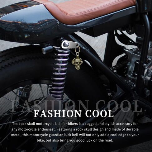 Motorcycle Guardian Luck Bell Rock Skull Biker Gremlin Bell Car Key Chain Ring Accessories with Motorcycle Bell Hanger in Kuwait