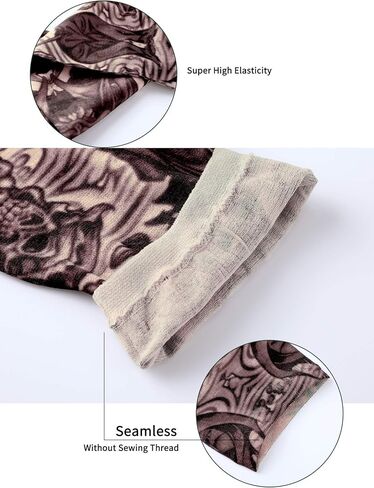 Boao 20 Pcs Men's Cooling Arm Sleeves Long Fingerless Arm Cover Anti Slip UV Protection Sun Temporary Tattoo Sleeves in Saudi Arabia