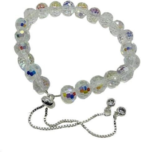 New Designed Iridescent Crystal Beaded Bracelet with Dangling Charms And Women's Gifts.The Sugar Austrian Crstal Bracelet is a Delicate Gorgeous Bracelet for Lady With Adjustable Elasticity in Saudi Arabia