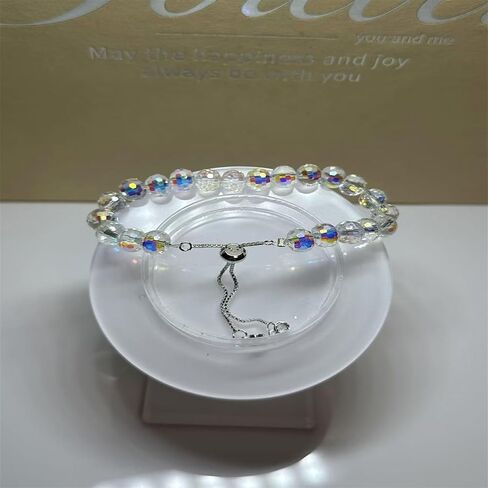 New Designed Iridescent Crystal Beaded Bracelet with Dangling Charms And Women's Gifts.The Sugar Austrian Crstal Bracelet is a Delicate Gorgeous Bracelet for Lady With Adjustable Elasticity in Saudi Arabia