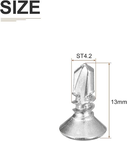 25Pcs ST3.5x16mm Self Drilling Screws, 410 Stainless Steel Flat Head Phillips Sheet Metal Screw - Good for Wood to Metal, Furniture - Silver in Saudi Arabia
