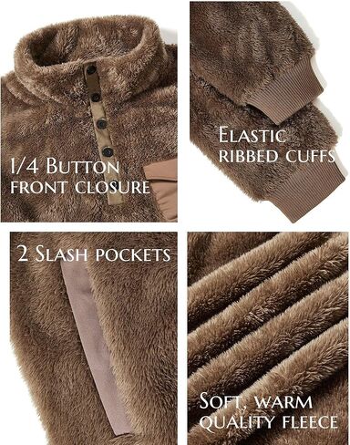 Beotyshow Mens Aztec Fleece Jackets Fuzzy Sherpa Pullover Sweatshirts Winter Coats Western Vintage Sweaters with Pocket in Kuwait