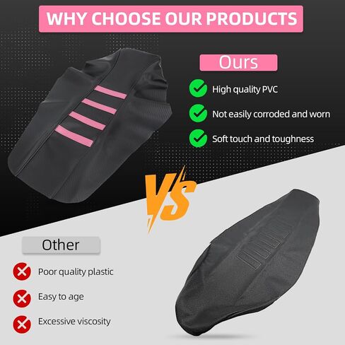 Motorcycle Ribbed Seat Cover for CRF50 CRF50F XR50 CRF 50 50F XR 50 Dirt Pit Bike Wrap Soft Seat Cushion Covers Protection Pink in Kuwait