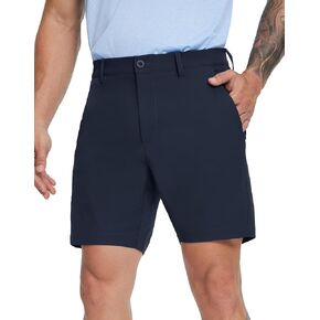 M MAELREG Men's Golf Shorts with 8 Pockets 7" Inseam Water Resistant Quick Dry Flat Front Dress Shorts for Casual Work Travel