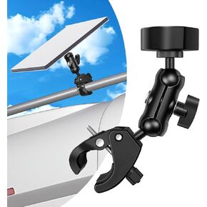 Peleus Starlink Mini Mount for RV/Yacht/Camper/Guardrails, Starlink Mini Rv Ladder Mount, Starlink Mini Roof Rack Mount,Universally Adjustable Angle Clamp Add an Aluminum Alloy Adapter