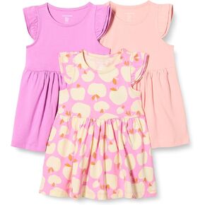 Amazon Essentials Girls and Toddlers 'Groxy Jersey Dress ، حزمة من 3