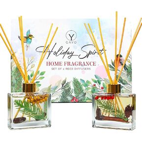 مجموعة Gayo Reed Diffuser مجموعة من روائح العطلات ، مصنوعة من مقتطفات طبيعية ، خالية من الكحول والبارابين ، العطور المنزلية مع الزيوت العطرية العطرية ، - رائعة لتقديم الهدايا