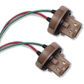 2 PCS 7443 Car LED Brake Light Holder, Vehicle Lighting Bulbs Lamp Holder with Wire, Waterproof Durable Vehicle Fix Socket, Universal Automotive Link Wiring Harness Accessories (Multicolored)
