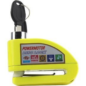 Powermotor Discl Disc Lock دراجة نارية 110 ديسيبل قفل مكابح مكافحة السرقة مع مفتاحين للدراجات النارية الدراجات Ebike Scooter Moped (Red)