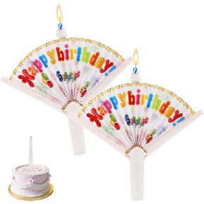 2Pcs Novelty Fan Birthday Candles, Pop-Up Surprise Clown Funny Trick Cake Topper Candle, Creative Happy Birthday Candles for Party Decorations & Supplies