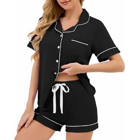 Women's Pajama Sets Short Sleeve Button Down Sleepwear Nightwear Soft Pjs Lounge Sets