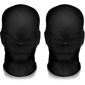 Black Full Face Mask - 2PCS Spandex Mask Full Head for Men
