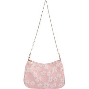 Verdusa Women's Floral Print Shoulder Bags Casual Underarm Purses with Chain Strap