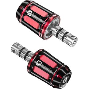 BRCOVAN Motorcycle Handlebar End Plugs with Metal Expansion Spacers, Fit Bar Hole 13mm-18mm in Diameter, CNC Processing Aluminum Alloy Material (Black+Titanium)