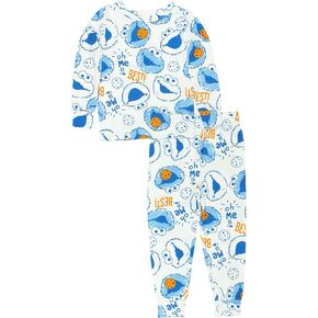 Sesame Street Cookie Monster Toddler Boys Long Sleeve Viscose Pajamas Set