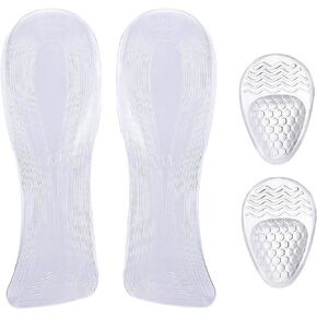 1 Pairs Weight Shifting Insoles for High Heels, All Day Clear High Heel Foot Forefoot Cushion Pads Inserts Women