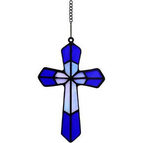 Faithful Grace Wall Cross, 7.5 inch Acrylic Window Cross Hanging Cross Home Decor Indoor Outdoor, Religious Gift Birthday Gift for Women Men Kids(Not Stained Glass Not Sun Catcher)