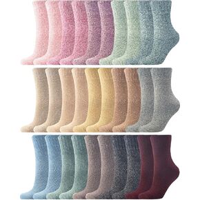 Foaincore 15 Pairs Fuzzy Socks for Women - Warm Wool Thick, Fluffy Cozy Socks - Winter, Christmas Gifts