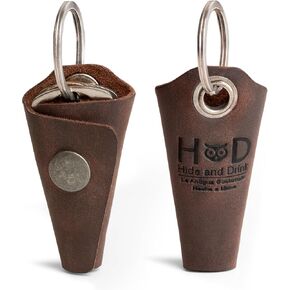 Hide & Drink, Wrap Keychain Handmade from Full Grain Leather - Bourbon Brown