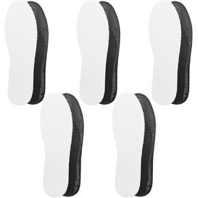 5 Pairs Terry Cloth Cotton Insoles with Charcoal,Anti Odor Insoles with Odor Eating Charcoal,Odor Eater & Odour Stop Barefoot Inserts to Avoid Bad Smell-One Size Fits All-Double Layers