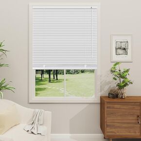 Cordless 1" Mini Blinds Suitable for 22.5" W x 64" H Windows Darkening Waterproof Aluminum Heat Resistant Horizontal Window Blinds & Shades Hidden Install for Bedroom,Kitchen,Bathroom
