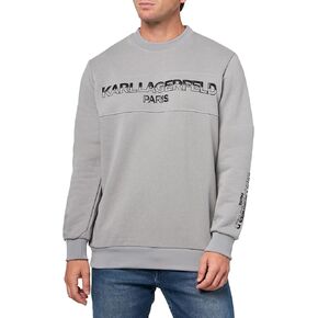 Karl Lagerfeld Paris Men's Long Sleeve Pullover Relaxed Fit Sweatshirt