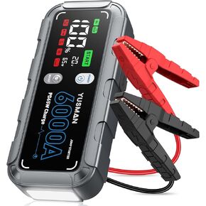 6000A CAR Battery Jump Starter ، 65W Quick Charger ، 26800MAH Starter Battern Package (All Gas/12L Diesel) with Booster ، 12V Portable Jump Starter with Class