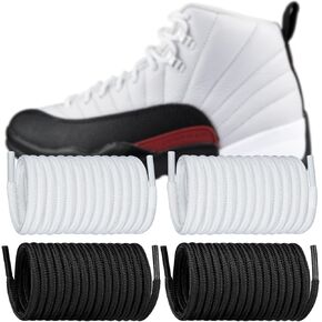 2 Pairs Shoe Laces for Air Jordan 12, Round Shoelaces Replacement for Sneaker Men Women Shoes