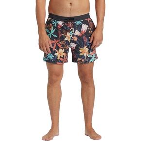 Billabong Good Times Layback 16 "شورتات ذاتية - الوزن الخفيف والسراويل السريعة المجففة المرنة - على جميع تصميم الطباعة مع جيبان جانبيين وتصحيح خلفي واحد ، الأسفلت ، المتوسطة