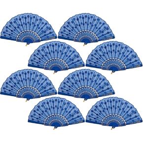 QIRMIZI 8 Pcs Festival and Wedding Fans – Handheld Spanish Hand Fans for Women – Foldable Bulk for Parties, Church, Dancing, Music Festivals, Carnivals, EDM Events Decor,Mixed