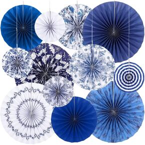 12 PCS CHINOISERIE Paper Paper Fans 8 '' 12 '' 16 ''