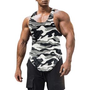 Mens Stringer Tank Tops Y-Back Bodybuilding Sleeveless Gym Muscle Workout Shirts