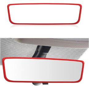 Rear View Mirror Protector Frame, Soft Silicone Auto Rear View Mirror Protective Cover, Rearview Edge Cover Compatible with Model 3 Y, Universal Interior Car Accessories (Pink)