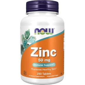 NOW Foods Supplements, Zinc (Zinc Gluconate) 50 mg, Supports Enzyme Functions*, Immune Support*, 250 Tablets