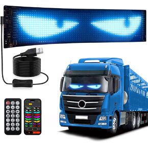 LED Eyes Light for Car Windshield, Smart Dynamic Colorful Devil Eye Lights with Remote&APP Control for Windows of Cars, SUVs and Small Medium Trucks, Flexible LED Display Screen Panel, 35.4inx7.6in
