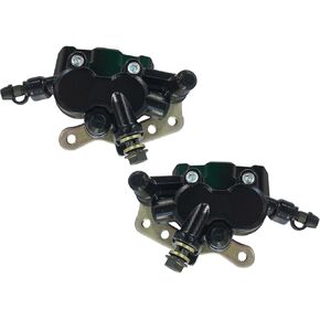 طقم الفرجار الأمامي والخلفي مع وسادات متوافقة مع Kawasaki Bayou 300/400 KLF300-C/KLF400-B Force 650/750 4x4i (2005-2011) OEM# 43080-0019-DJ 43080-0020-DJJ Defy-duty Brake Brake