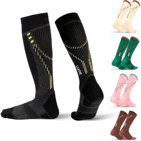 Compression Socks for Women & Men (1 Pair) 15-20mmHg Gradient Compression for Circulation & Muscle Support, Breathable Quick-Dry Fabric, Ideal for Running, Travel, Work & Recovery