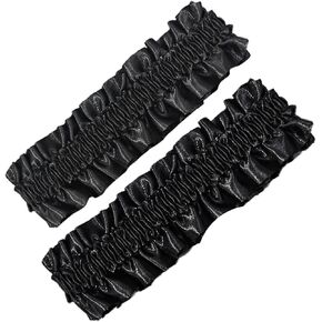 2PCS Sleeve Salters for Men - شارة قابلة للارتداد المرنة ، رباط شارة 20s ، قميص مضاد للانزلاق يبقى ملحقات رجال الديكور (أسود)