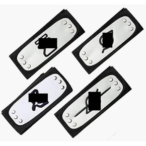 Ninja Headband (4 Pack) Set with Metal Plated Headband Cosplay Anime Costume Accessories (Black)