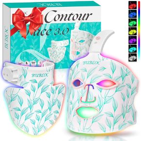 Red Light Therapy Mask Kit, 7+1 Color Near-infrared 850 Light for Neck & Decollete, Portable and Rechargeable, Cordless, Light Therapy At Home and Wireless Led Face Mask [BMask&Neck Pro]